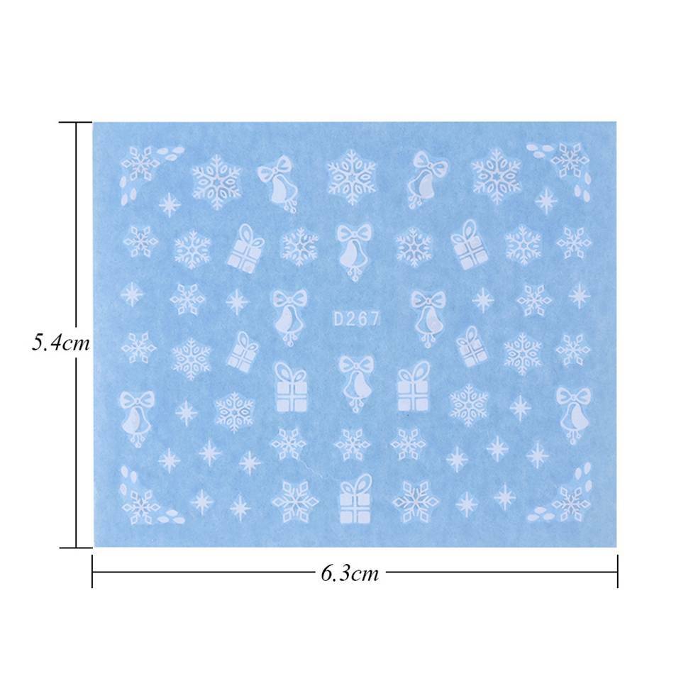 Christmas Snowflakes Nail Art Water Stickers Decals Santa Matte Winter Candy