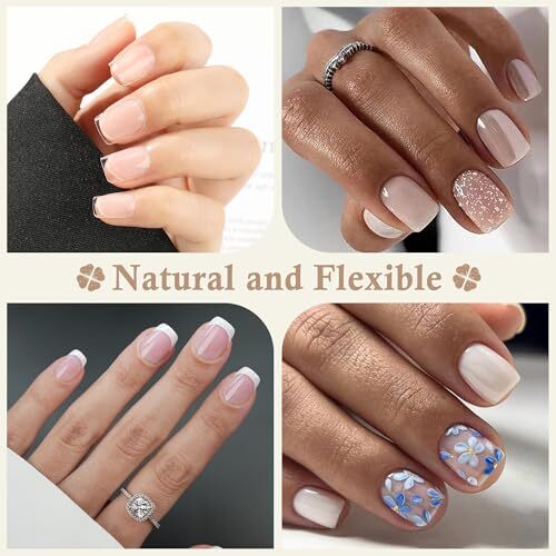 Fake Nails, Soft Gel x Pre-Shaped Acrylic XS Short Square Extra Short Square