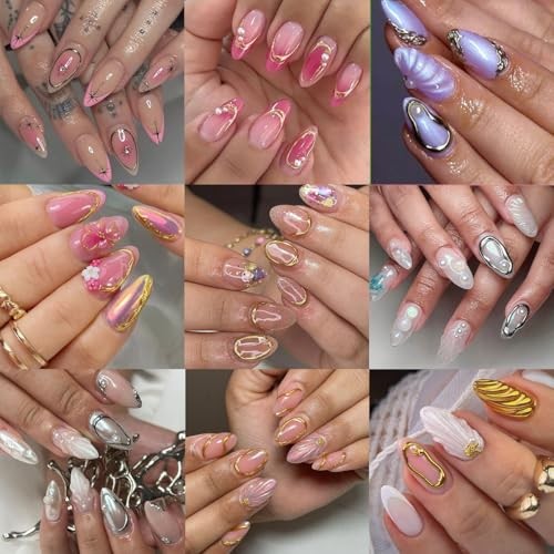 4Sheets Gold Silver Nail Art Stickers 5D Embossed Metal Stickers Style 4