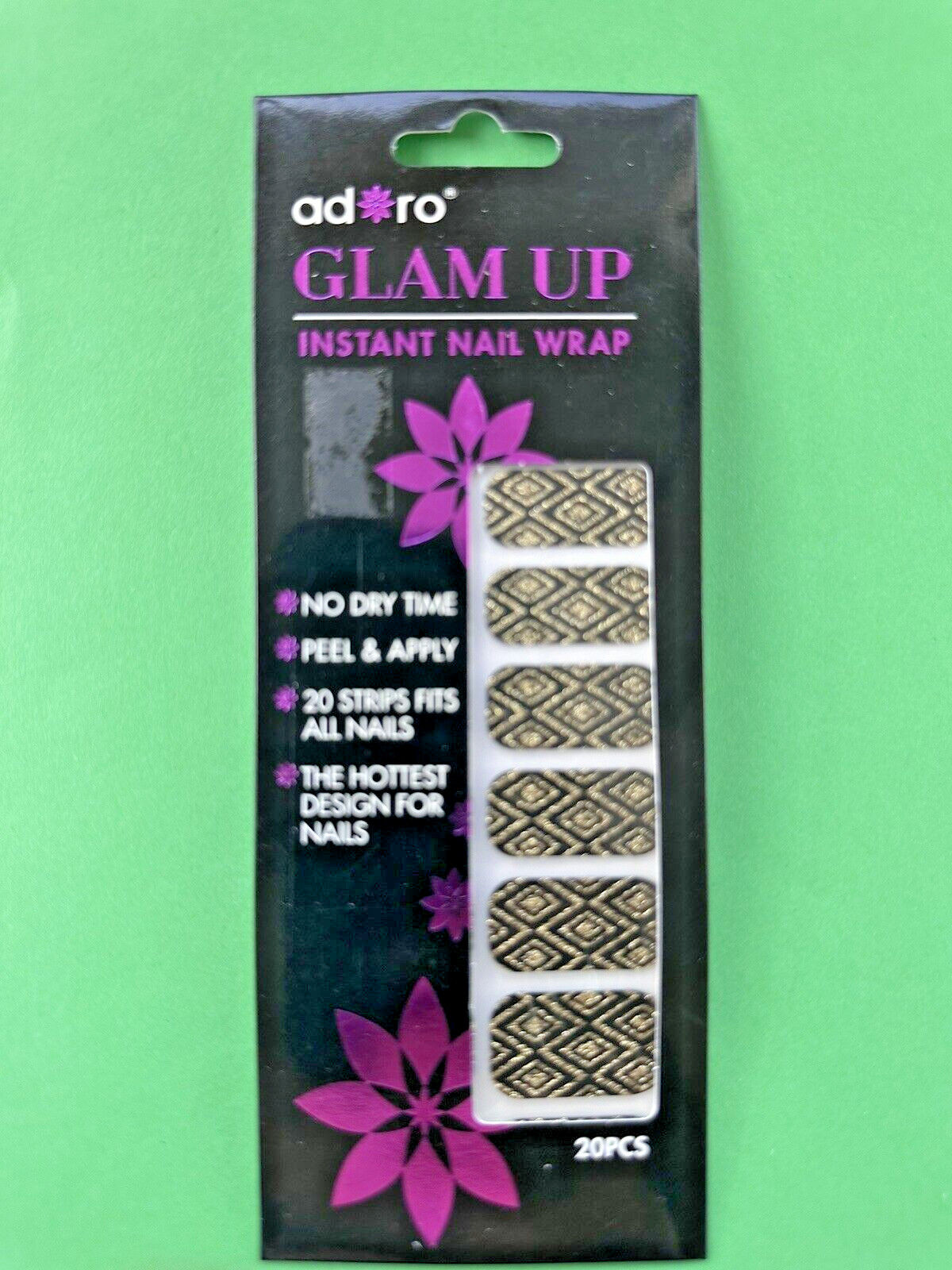 20 Strips In a Pack Instant Nail Wrap, Peel and Apply, Hottest design Brand New.