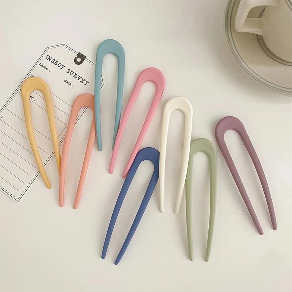 8 Pack French Style U Shaped Hair Pins for Women Girls Hairstyle Accessories