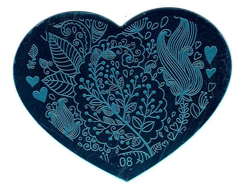 10 Styles Nail Art Stamping Love Heart Manicure Image Plate Stamper Scraper Kit