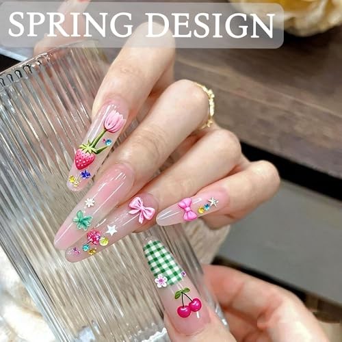 Flower Nail Stickers for Nail Art, Flowers Nail Decals 3D Self-Adhesive Style7