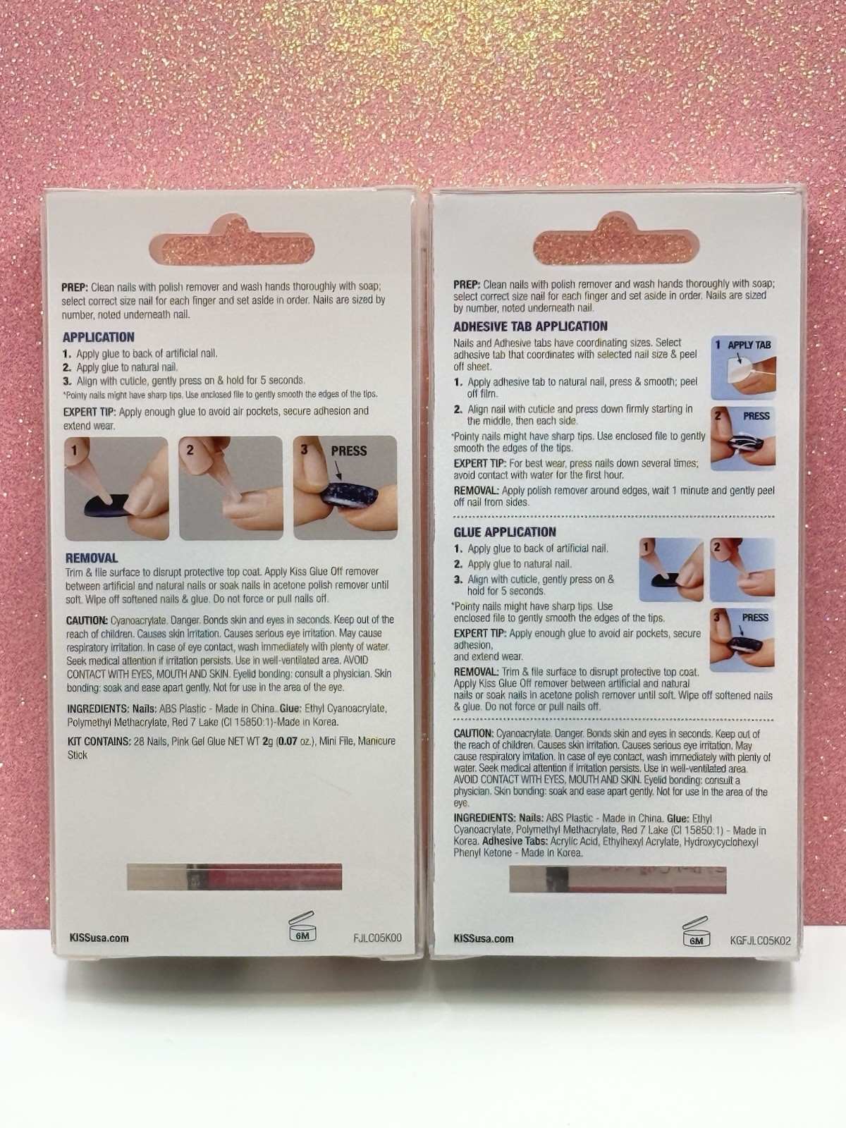 Kiss Jelly Fantasy Press-On Nails Long Nude Glitter 85667 (Lot Of 2)