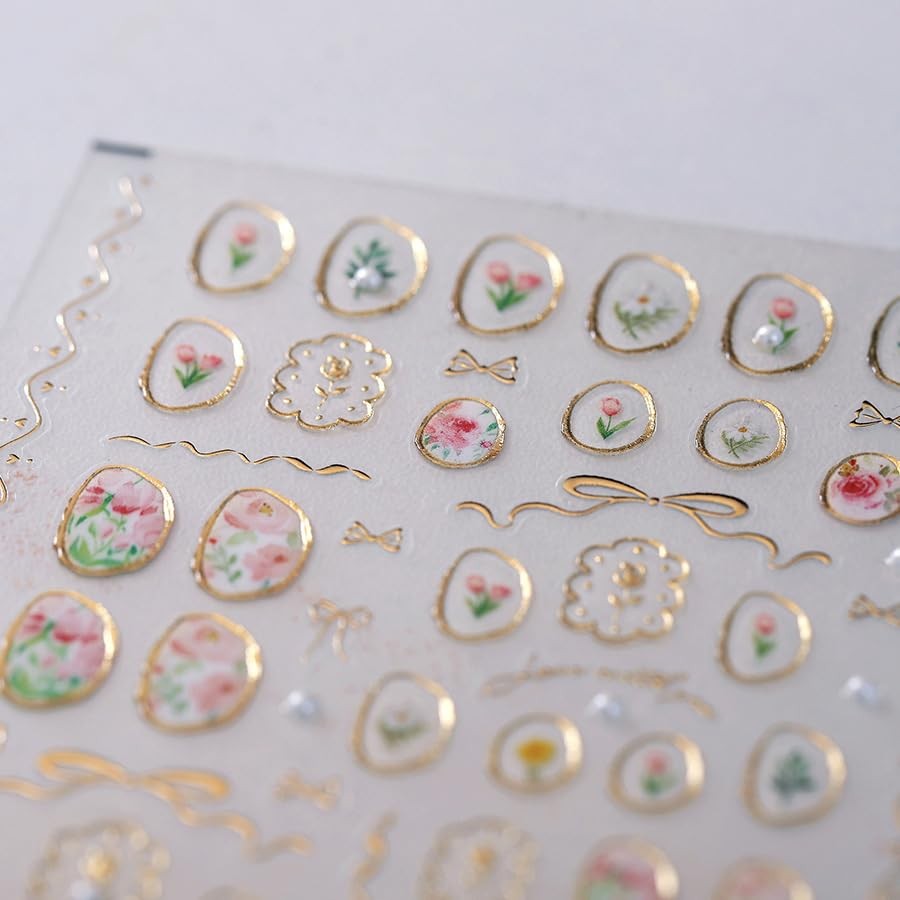 Spring Nail Stickers 5D Embossed Flower Nail Dedals for Designs-stickers11