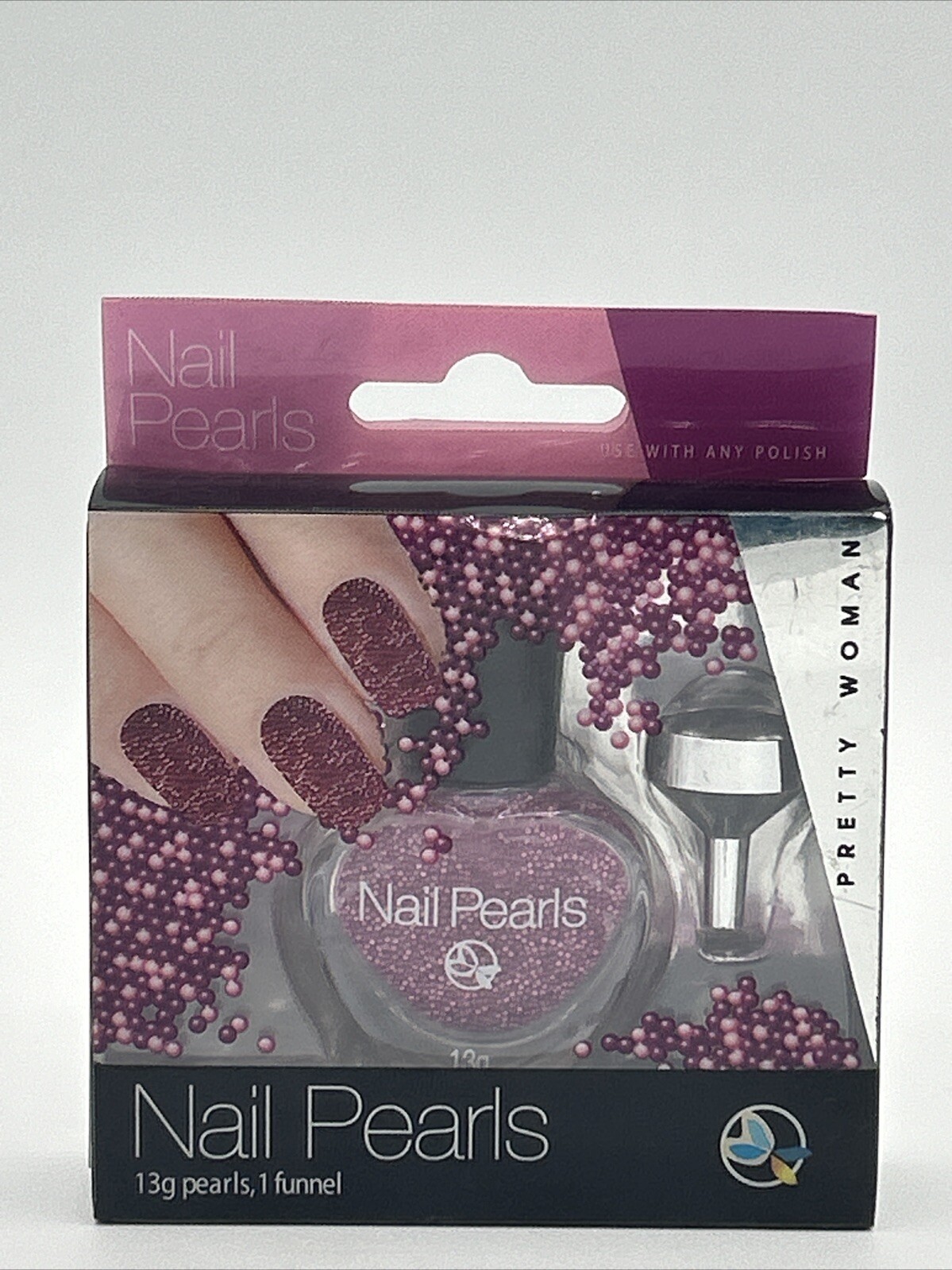 Pretty Woman Nail Pearls – Use With Any Polish Fingers & Toes, Magenta Color