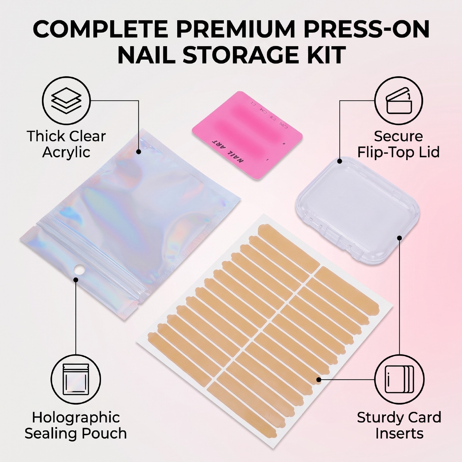 15 Sets Press On Nail Storage Boxes Dust Proof Thick Clear Fake Nail Display NEW