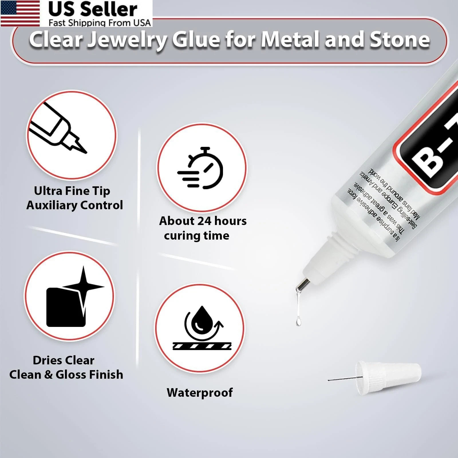 Jewelry Glue for Metal and Stone: 4 PCS 10ML 0.3fl.oz