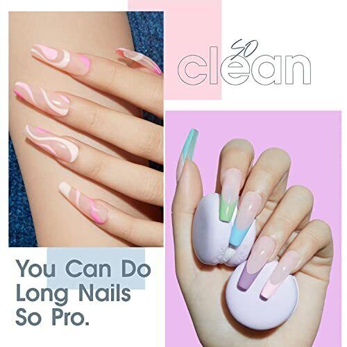 Modelones Nail Tips and Glue Gel Kit, Gel x Nail Kit 4 in 1 Nail Glue Gel,
