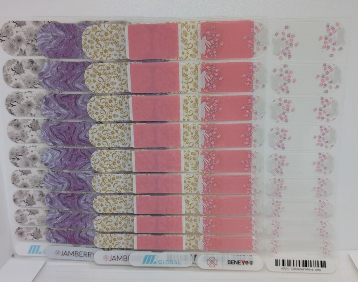 Jamberry Nail Wraps Full Sheets – Easter Bunny Springtime Pastel Lot of 5