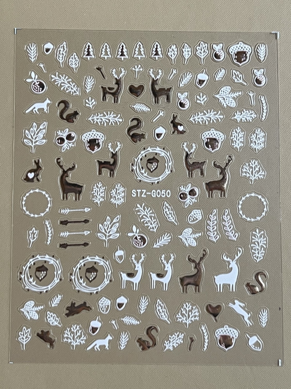 Nail Art Stickers Christmas Metallic Rose Gold White Snowflake Bauble Winter