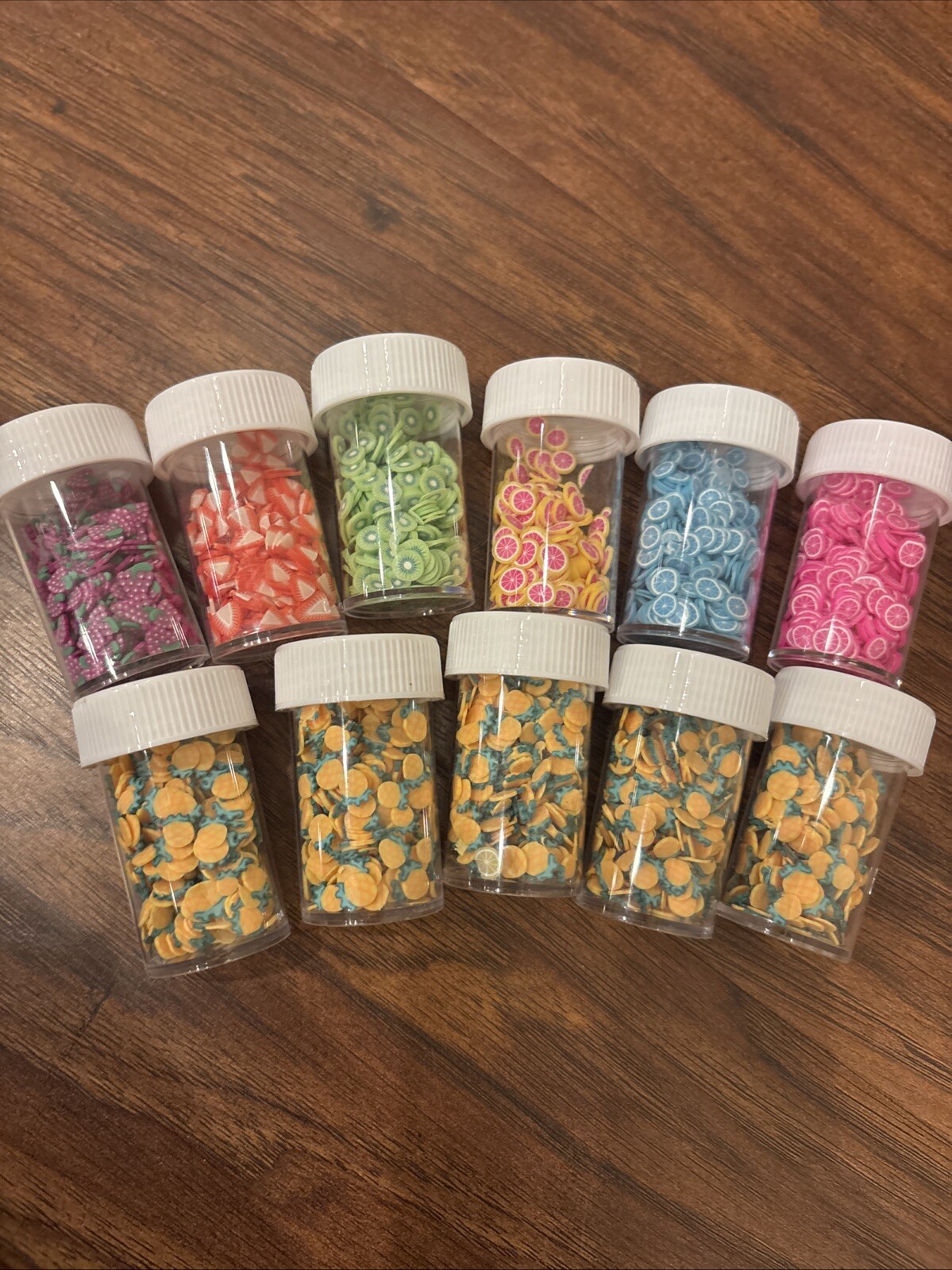 11 Pack Nail Art Slime Lot Fruit Clay Tips Polymer Decoration 7 Kinds Of Fruit