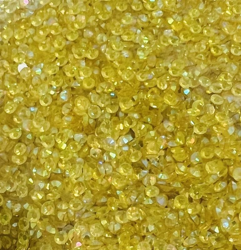Yellow Transparent AB Jelly Resin 3mm Round Flat Back Nail Jewelry Crafting Gems