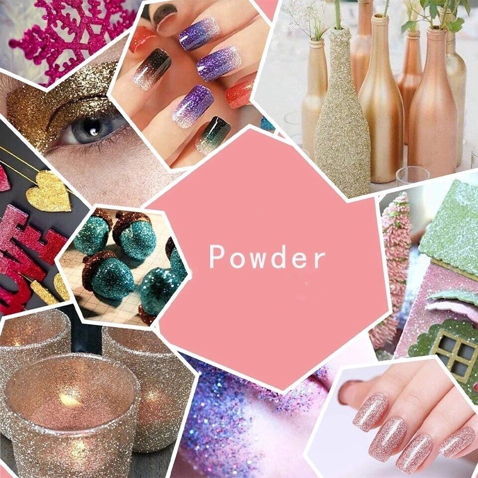 Pink Mermaid Glitter Nail Powder Iridescent Shiny Sugar Frost Effect Peach Shiny