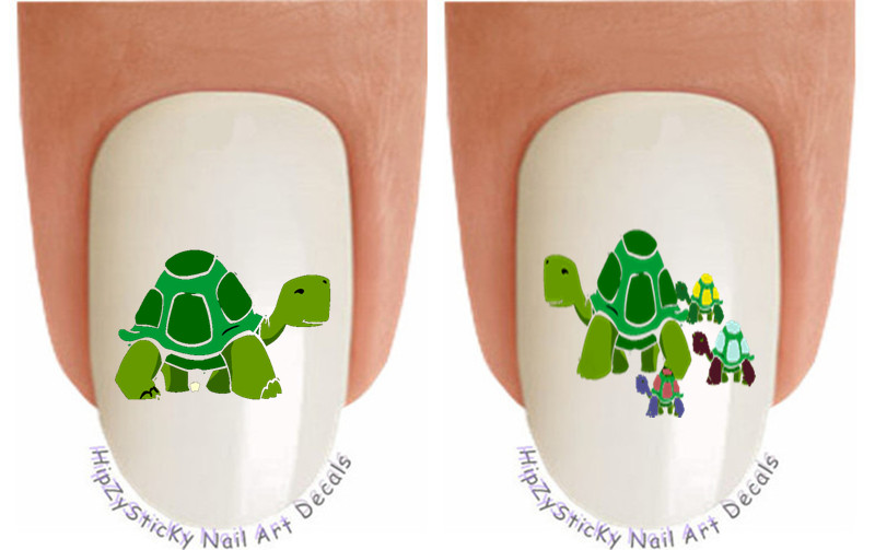 Nail Art 2131 ANIMAL Green Turtles #1 Waterslide Nail Decals Transfers Sticker
