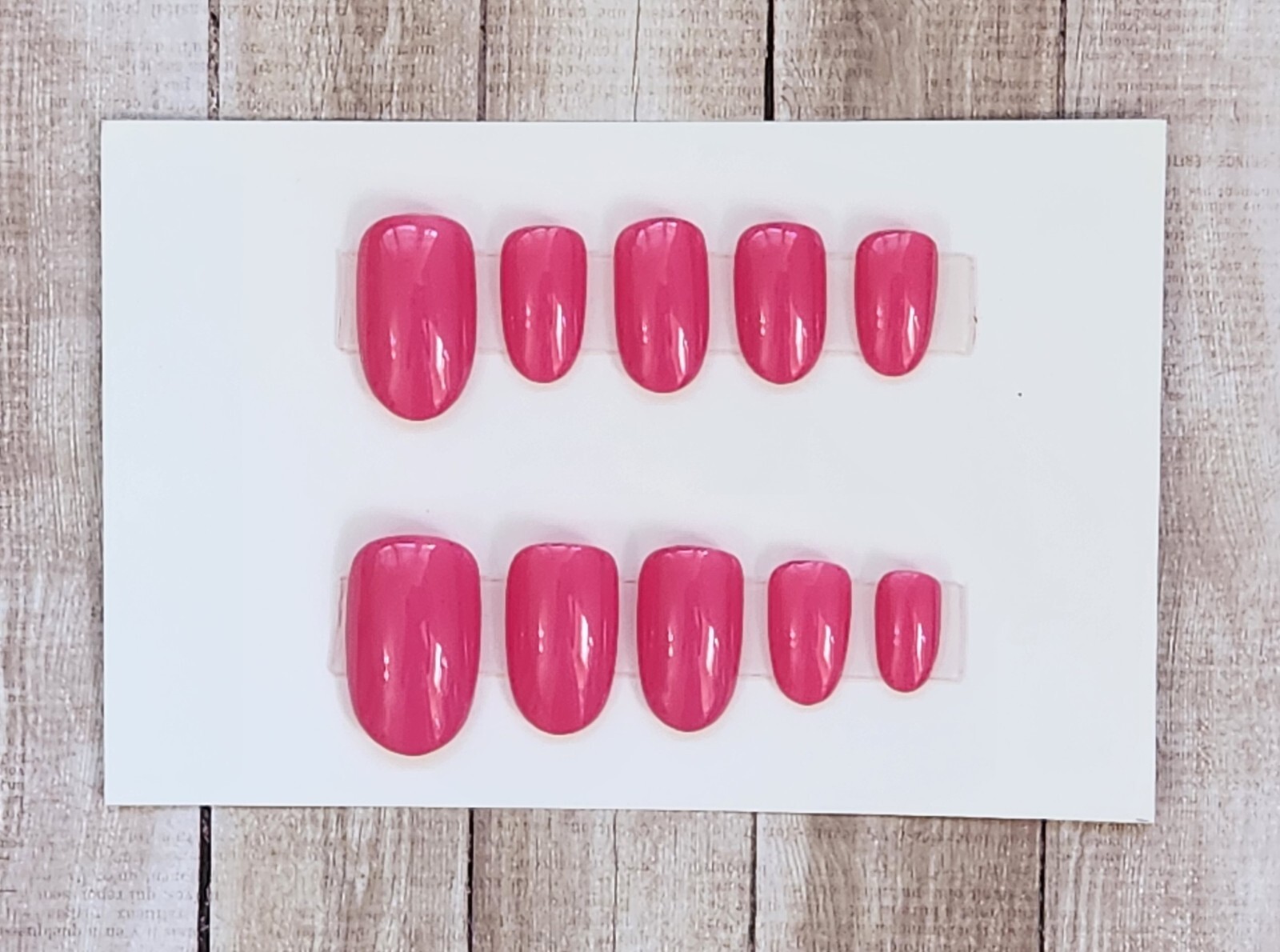 Custom Press On Handmade Gel Nails Barbie Pink Oval Short 20 Tips