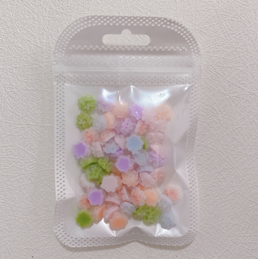 10PCS Luminous 3D Resin Flower Nail Charm Glow In The Dark Manicure Decor NS54