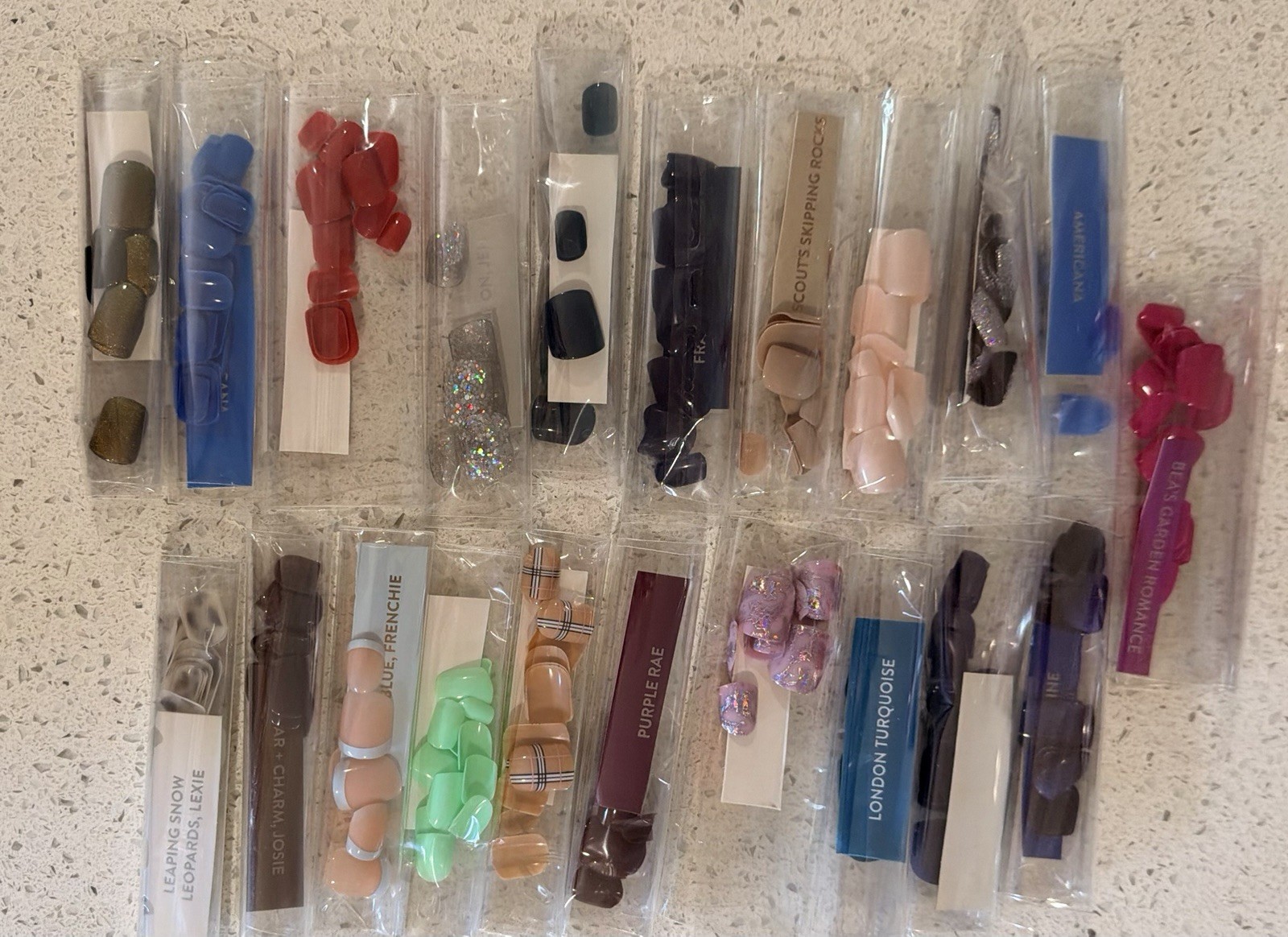 Red Aspen Lot of 21 PARTIAL Sets Short Square Nails To Mix Tracking Provided 💅