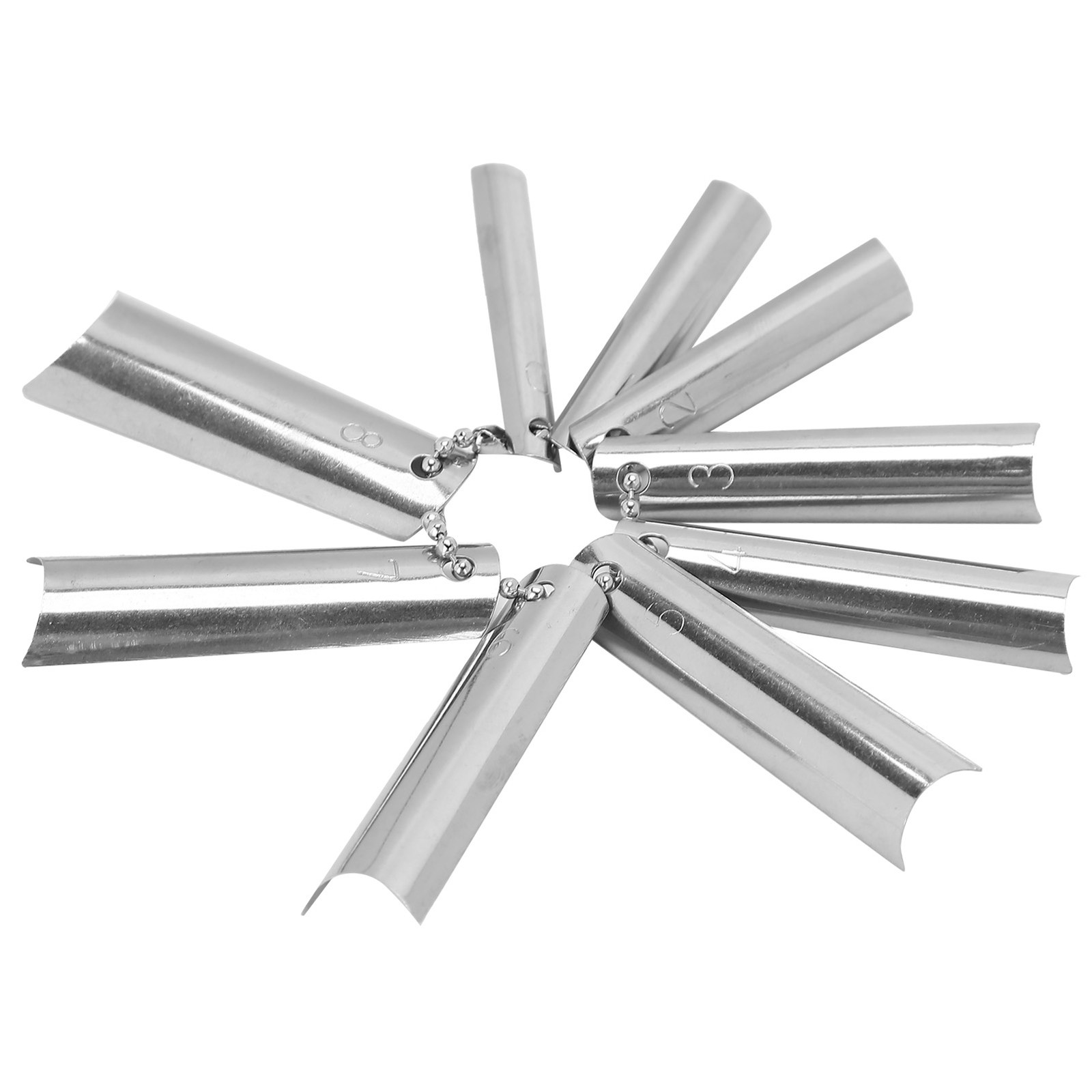 18Pcs French Manicure 9 Sizes Single Tips Deep C Shape Cutter Tool Nail Edge