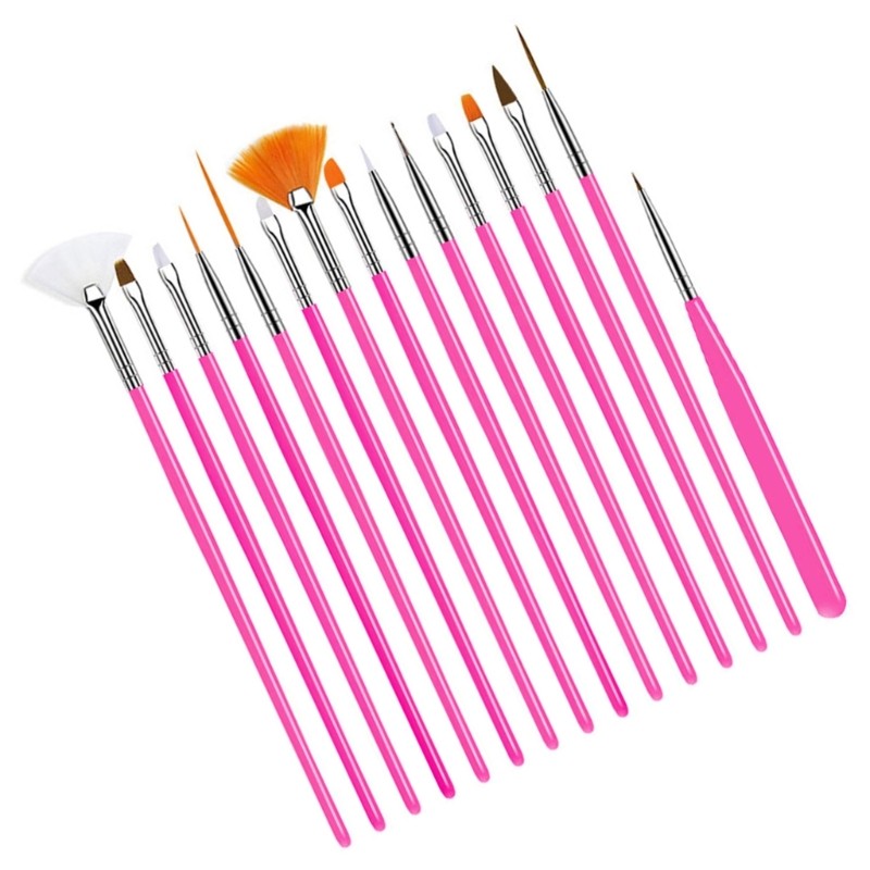 Gel Nail Art Enthusiasts 15Pcs Brush Kit With Dotting Accessories For DIY