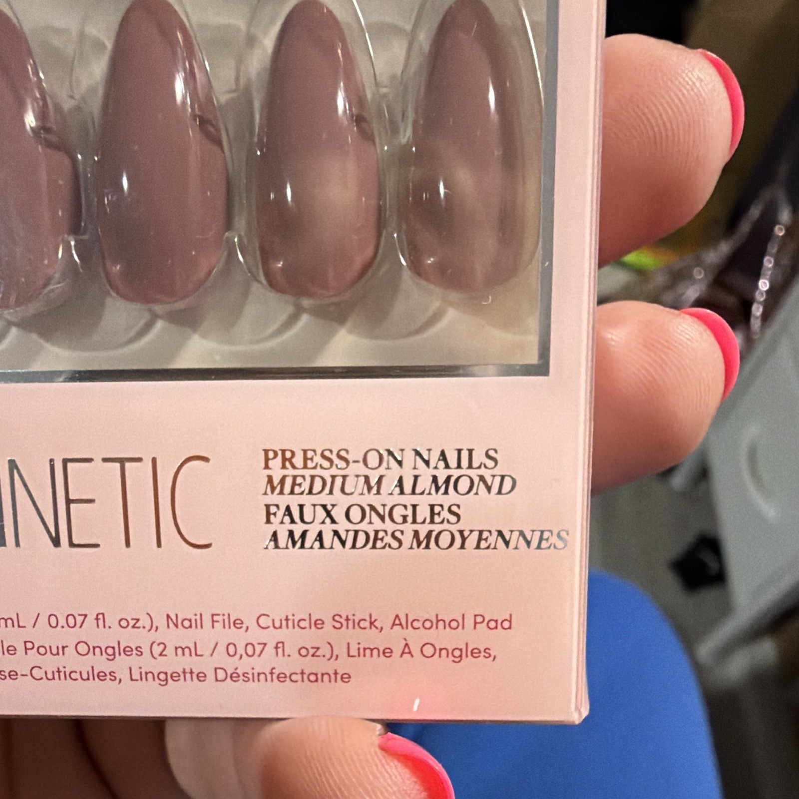 Glamnetic Press-On Nails Medium Almond Pink Shiny Full Cover w/ Glue Included
