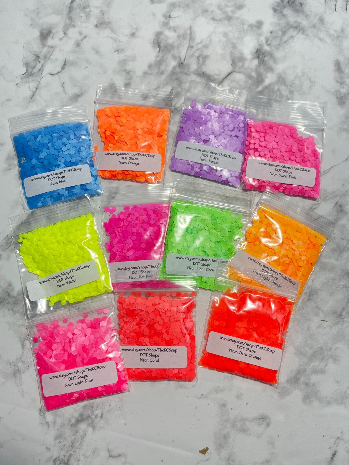 5G Neon Hot Pink 3MM Dot Shape nail acrylic gel craft US Seller