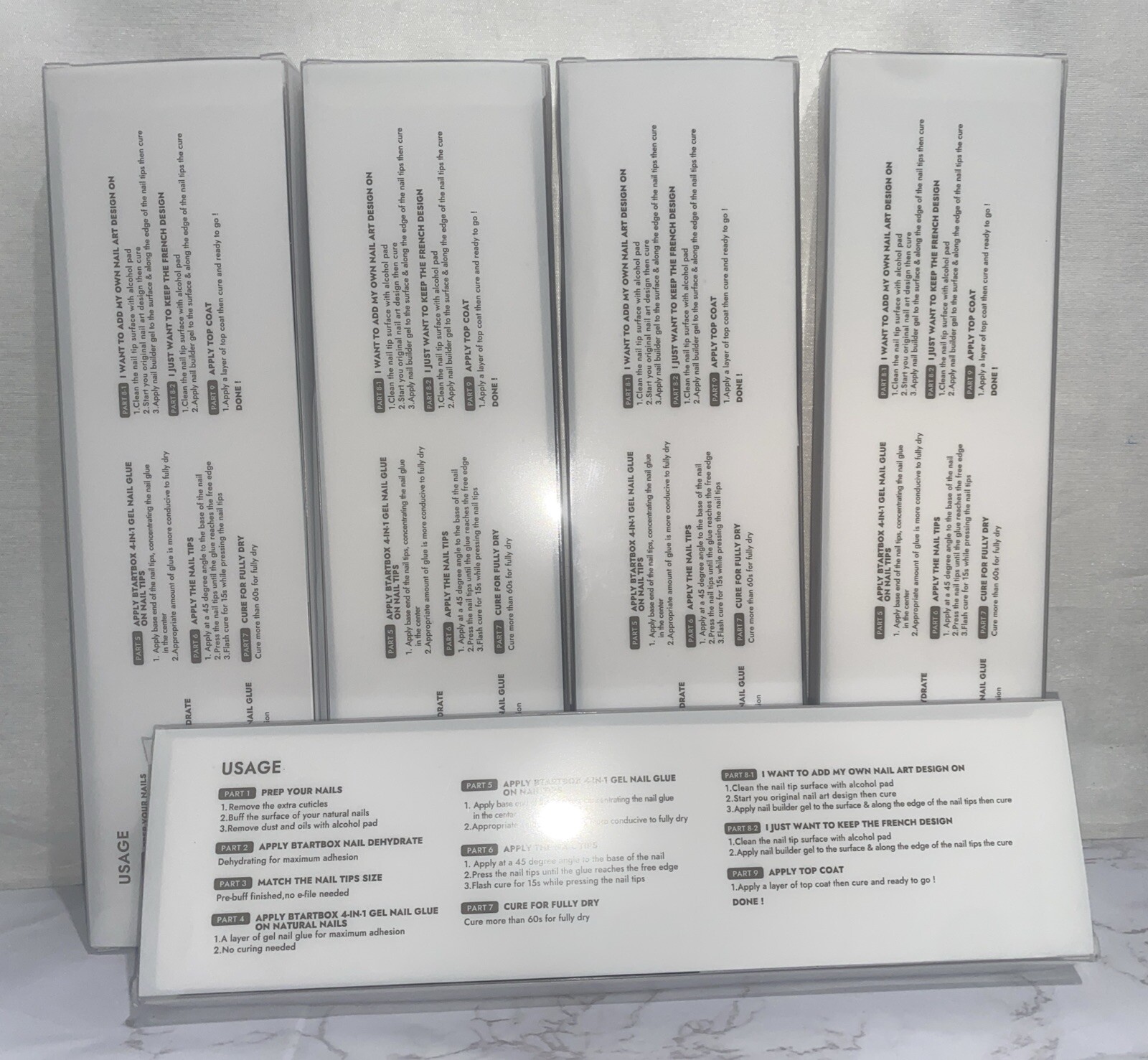 Lot Of 5- XCOATTIPS® French – Medium Square Tips