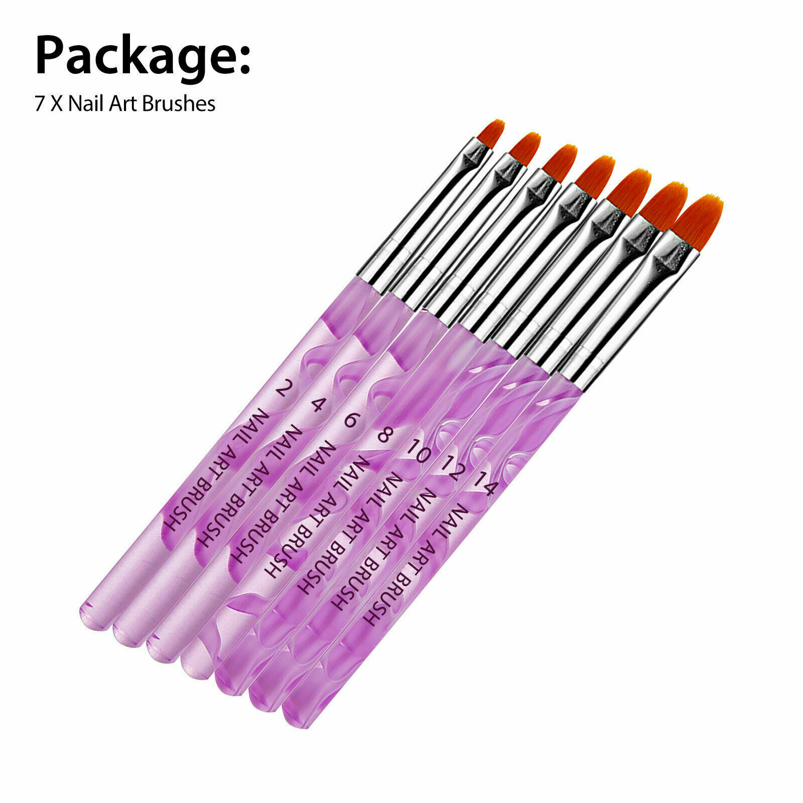 7Pcs Acrylic Nail Art Brush set Nail Art Pen Tips UV Builder Gel Painting Brush