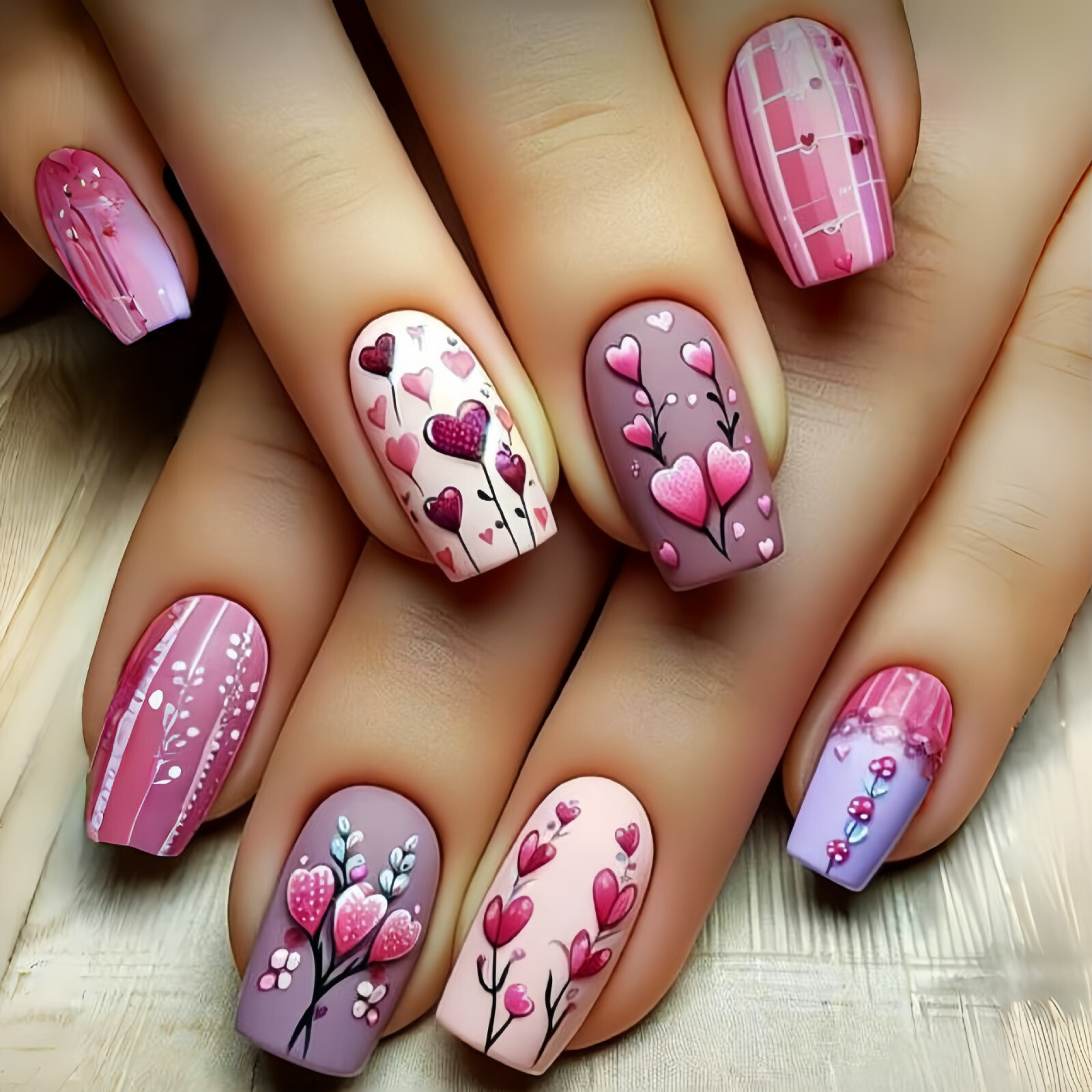 4 set （24Pcs/set ）Purple color False Nail Art Full Cover Artificial Fake Nails