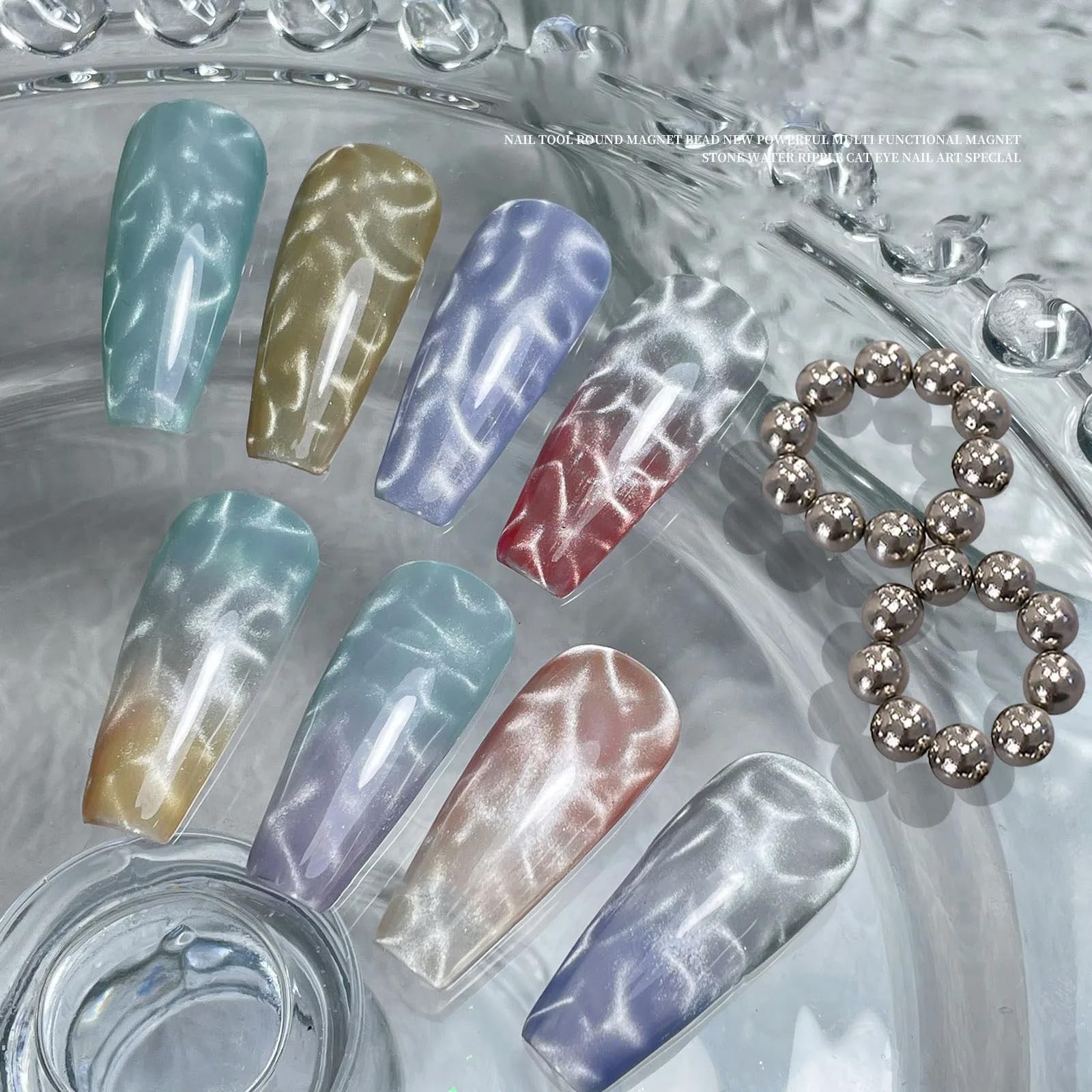 20Pcs/Set Cat Eye Nail Magnet Tools round Magnetic Bead Cat Eye Gel Nail Polish