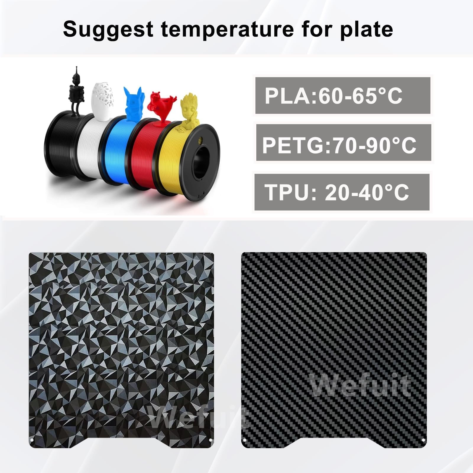 for Creality Hi Combo Build Plate 265x280mm,Double Sided Textured PEO PET Spr…