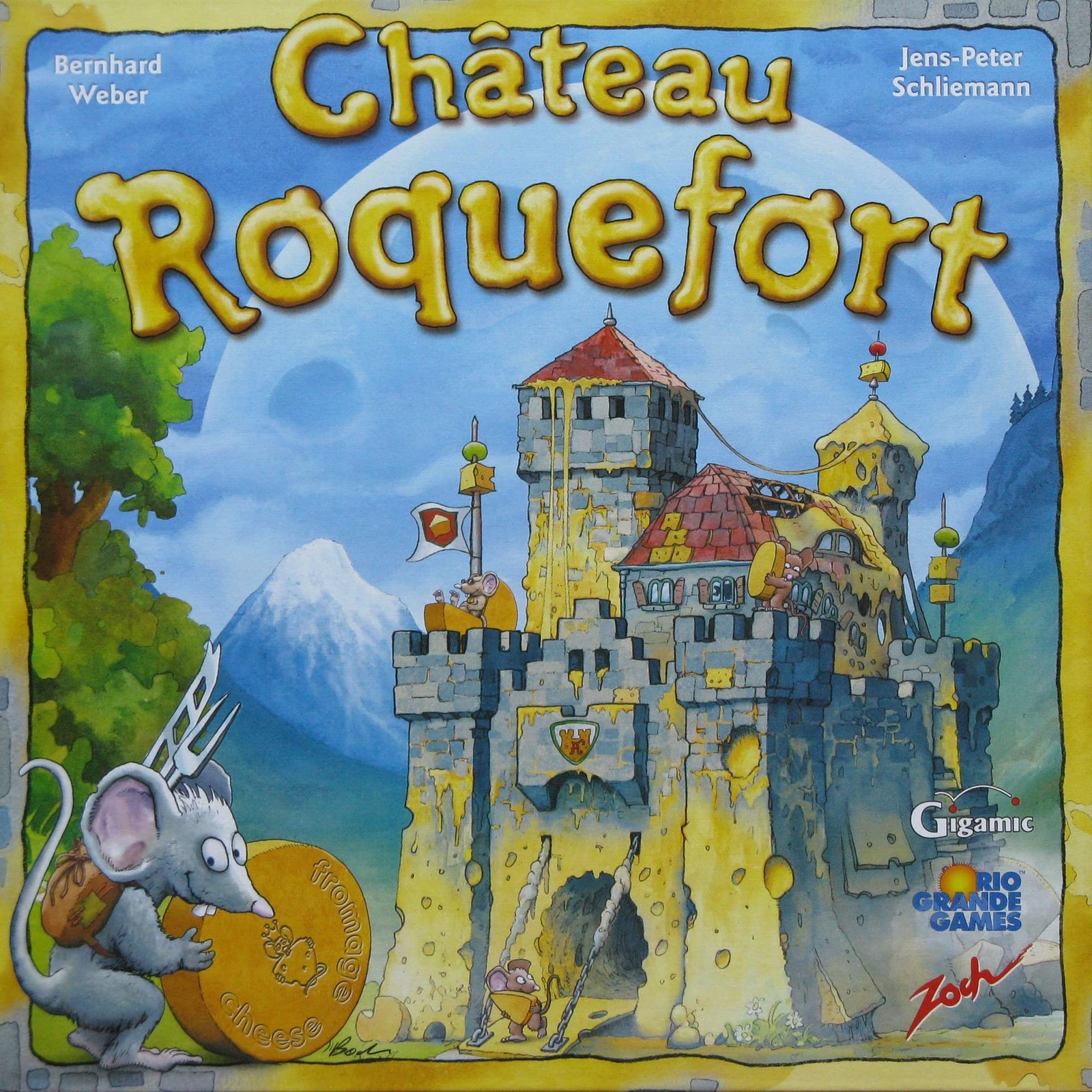Rio Grande Games Château Roquefort Memory Board Game, Large, Blue and Yellow