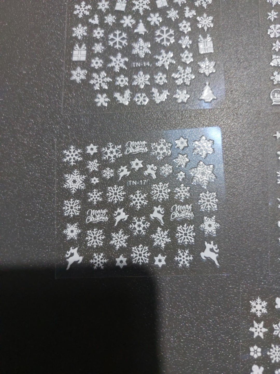 10 X Small Sheets Of White Christmas Nail Art Stickers (D214) New