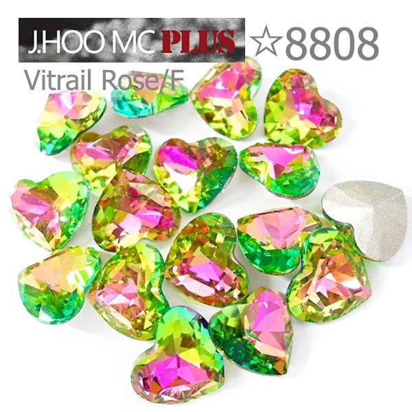 J.HOO Crystal 8808 Heart V-Cut Fancy Rhinestones 10x9mm Nail Art (6pcs)