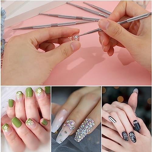 Nail Art Dotting Tools 5 Pack 2 Way Stainless Steel Pen Manicure Kit 3mm 1mm