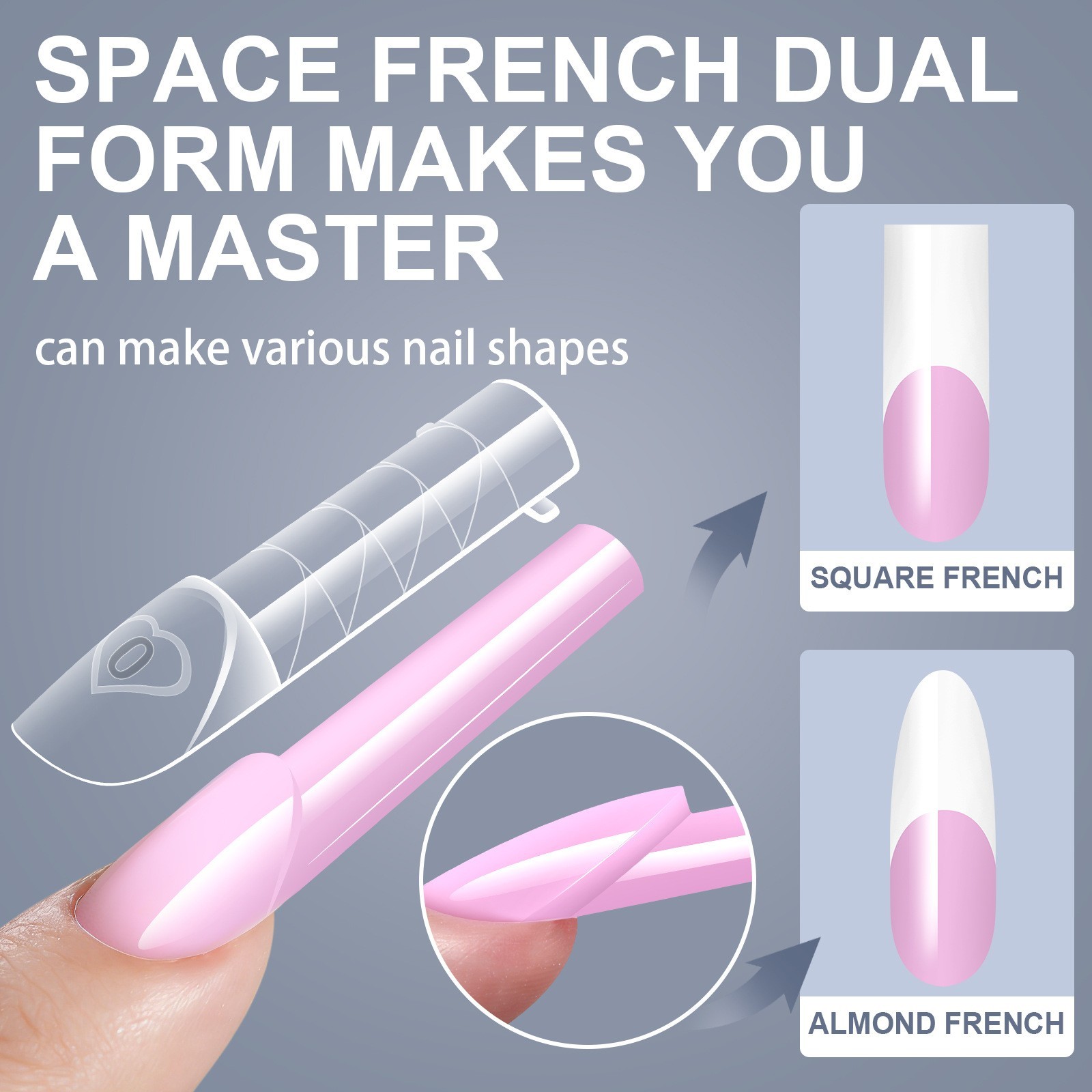 Stiletto Square French Nail Forms 150PCS/Box Nail Art Extension Tips with Scale