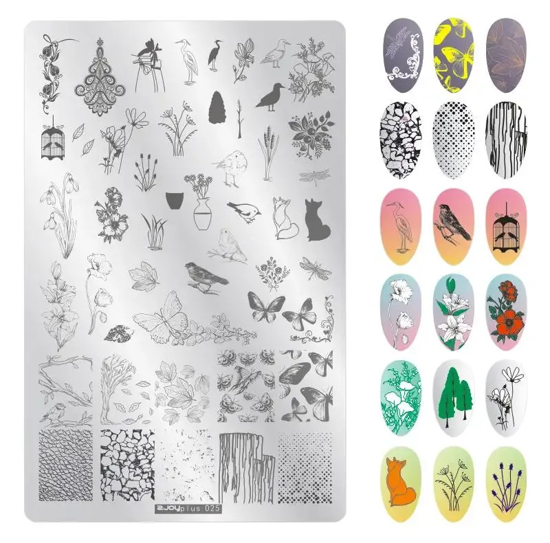 beautiful Nail Stamping Plates Autumn Winter Leaves Design Polish Stencil Nail