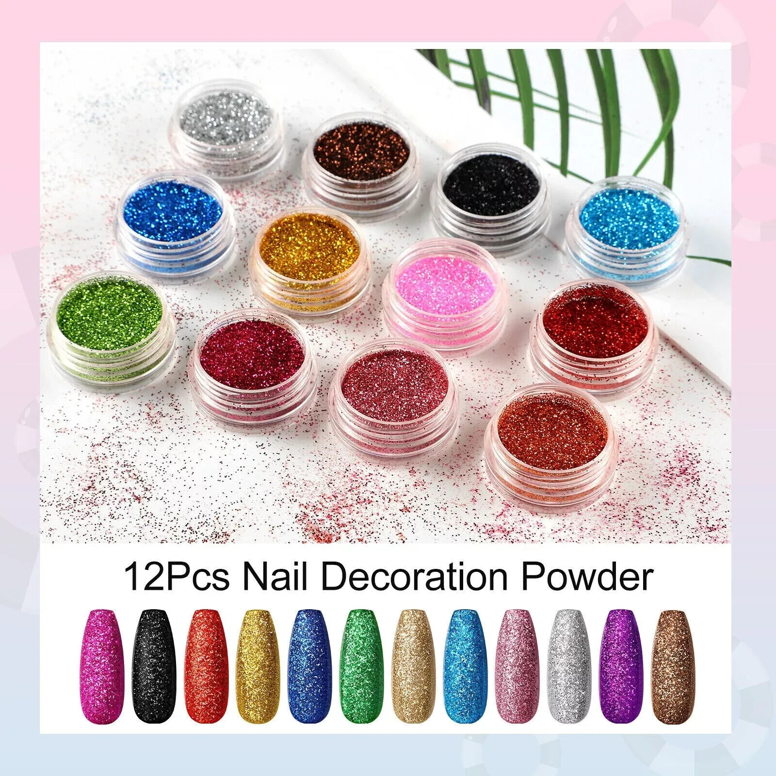 Acrylic Nail Kit Acrylic Powder Glitter Nail Art Manicure Tool Tips Brush Set