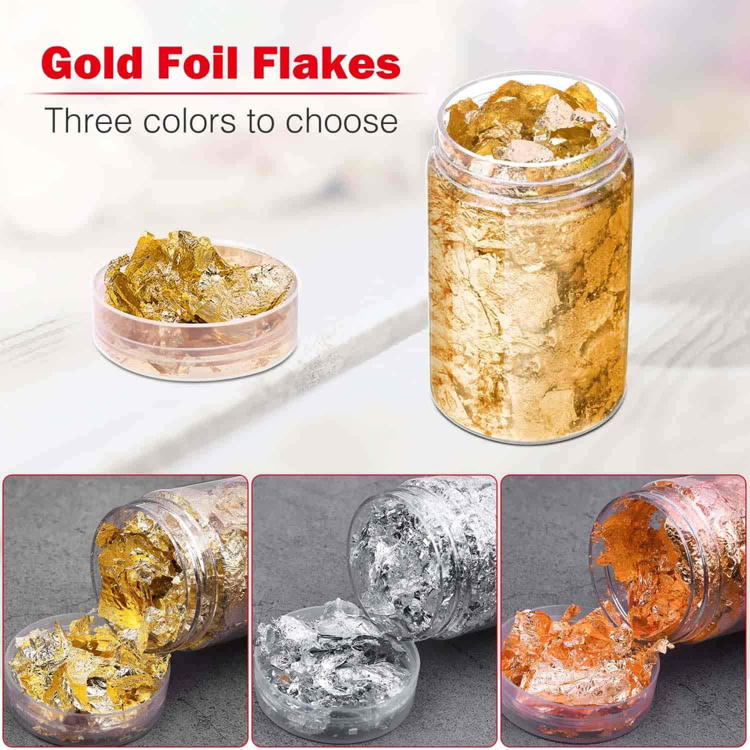 15 Grams Gold Foil Flakes for Resin Jewelry Making, Imitation Gold Foil Flakes