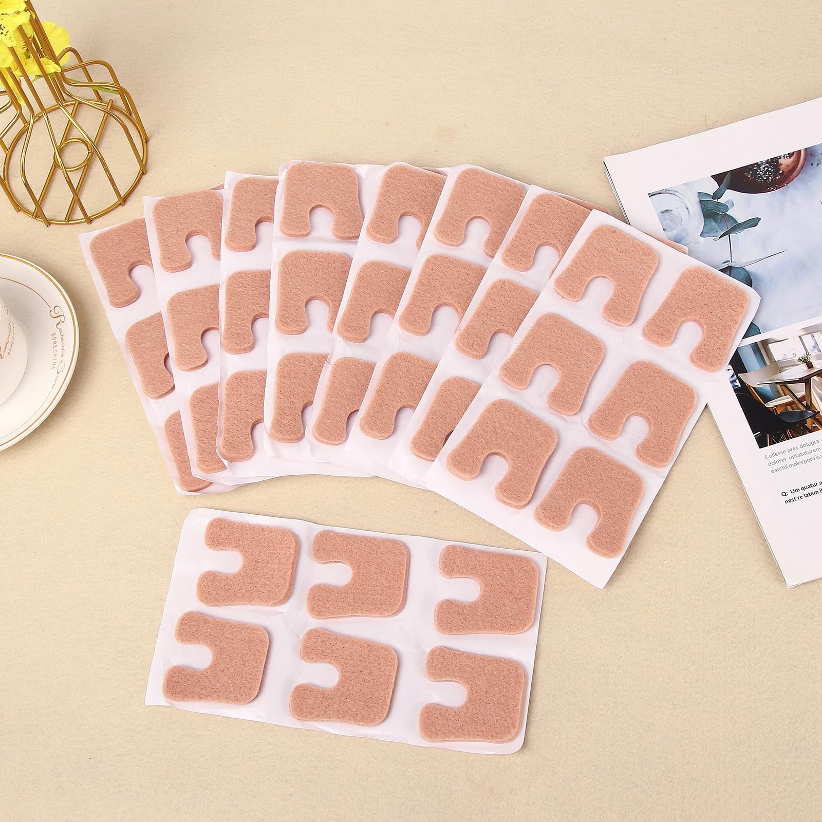 MoyRetty 60pcs U-Shaped Felt Callus Pads, Metatarsal Pads Self-Stick Cushions…