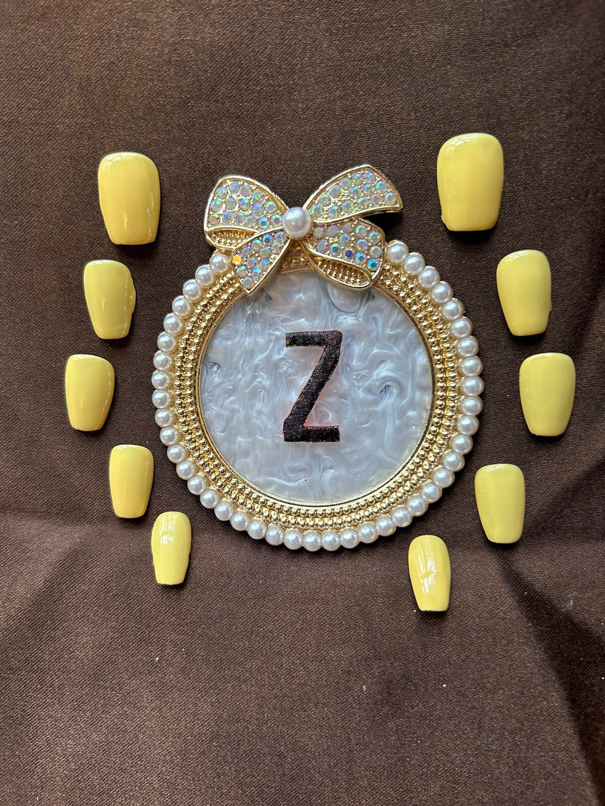Z NAILZ! Handmade “Selena Gomez” Butter Yellow Spring Press On Nails S Coffin