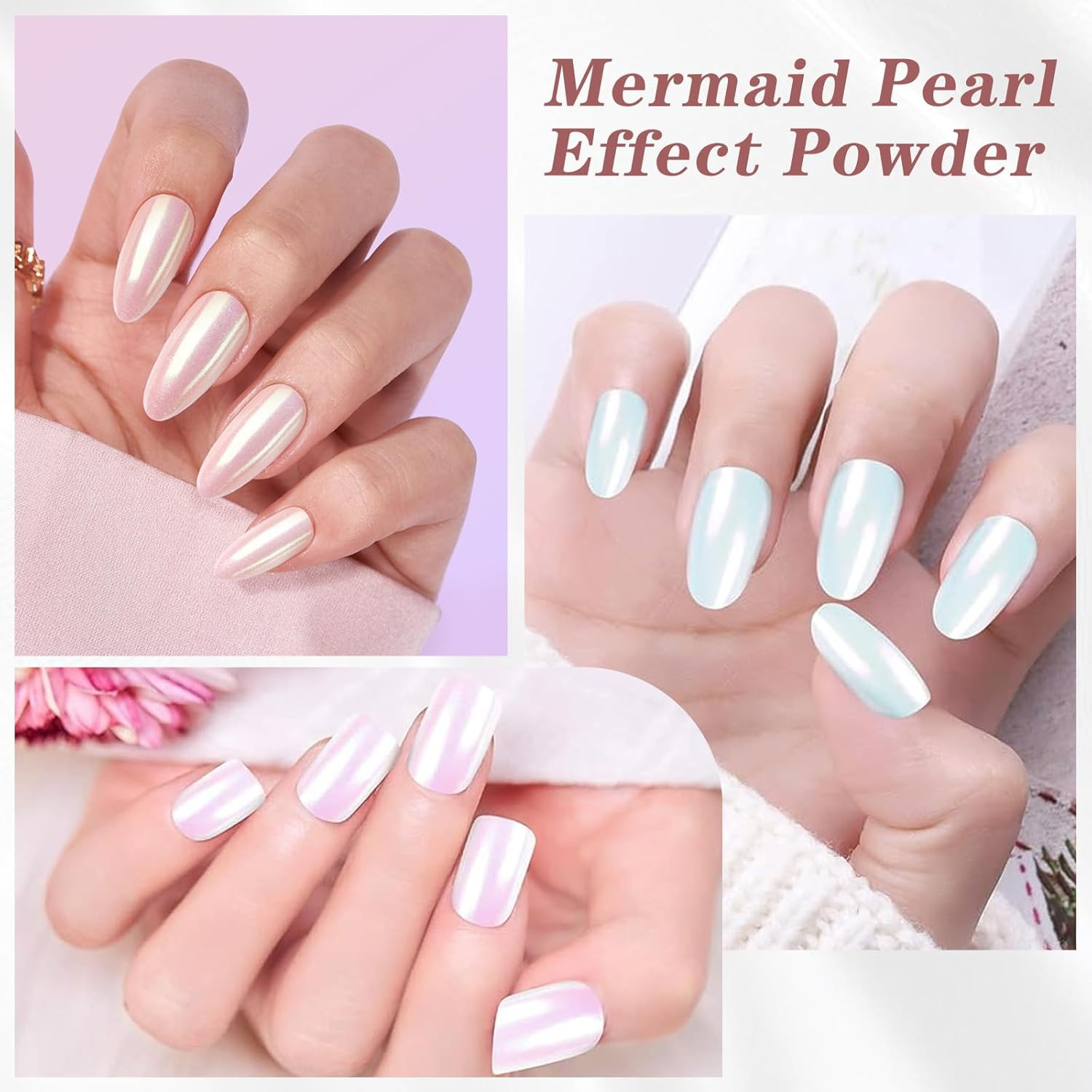 Pearl Chrome Nail Powder -【0.8G Super Pearl Effect】Chrome Powder for Nails Iride