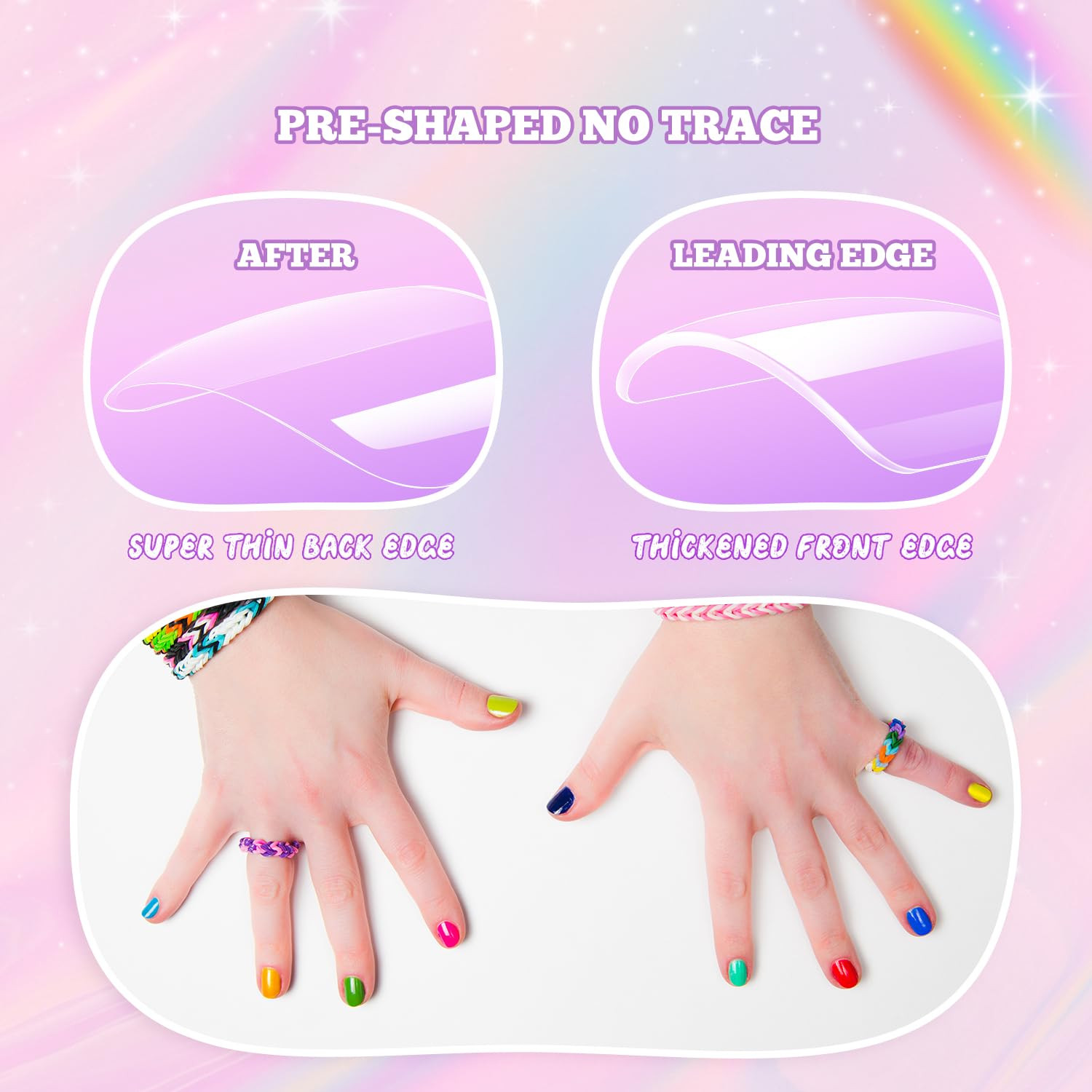 Short Kids Clear False Nails – 240Pcs Press on Nails for Little Girls Full Cover