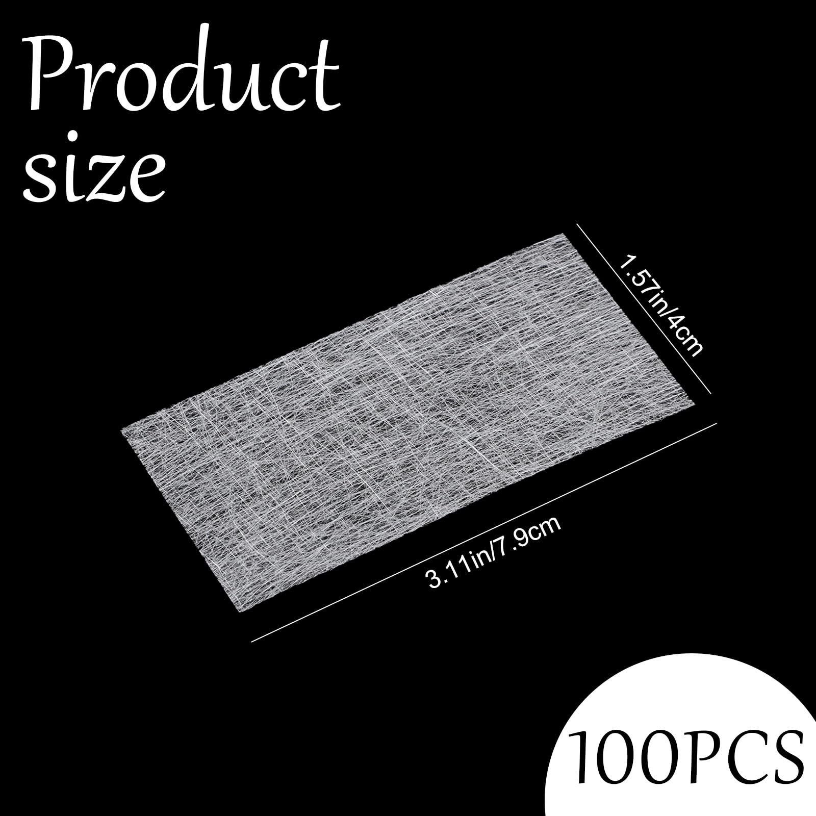 100 Pcs Silk Nail Extension Wrap Fiberglass Nail Wrap for Splits Breaks Repair
