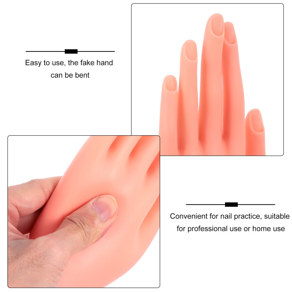 Manicure Practice Bending Hand Nail Art Hand Training Fake Model Manicure Tool