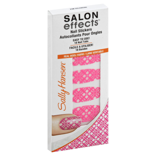 2 PACK of Sally Hansen Salon Effect Pink, 18 Nail Stickers each, 110, Goldwork