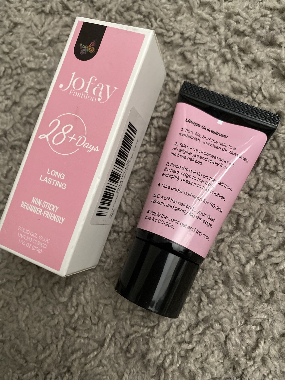 Solid Nail Glue Gel 30g for Acrylic & Soft Gel Nail Tips Glue Jofay 28+ Day Glue