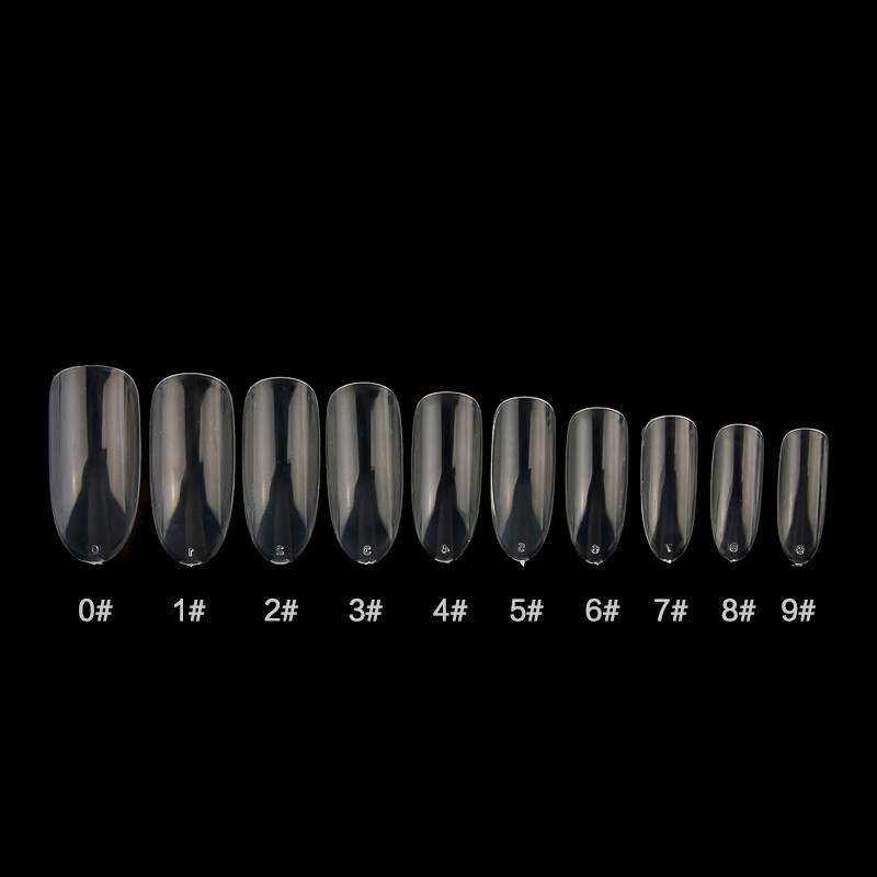 500pcs Acrylic False Nail Tips Full Cover Oval Round Fake Nail Art Manicure DIY
