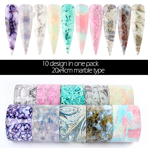 Marbling Holographic Nail Foil Stickers, Marble Polish Sheets Sky Starry Paper