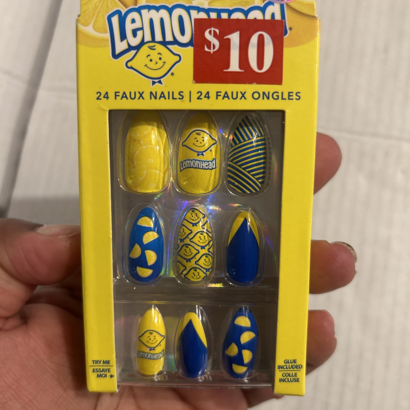 Lemon Head Press On Nails, 24 Count Almond Shape From Claire’s